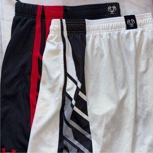 Under Armour Athletic Shorts White Black Red Pockets Drawstring UA Boys Medium